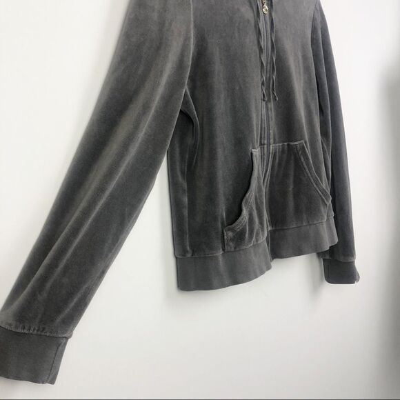 JUICY COUTURE | Velour Zip Up Jacket Gray Y2K Lg - Picture 7 of 12